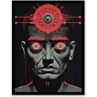 Artery8 Big Brother Is Watching You George Orwell 1984 Artwork Art Print Framed Poster Wall Decor in Black | Size: A4