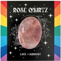 Wee Blue Coo Women's Rose Quartz Thumb Stone Healing Crystal Worry Stone Gift Unconditional Love Emotional Healing Stress Relief in Presentation Box