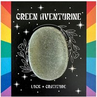 Wee Blue Coo Women's Green Aventurine Thumb Stone Healing Crystal Worry Stone Gift Prosperity Luck Heart Healing Stress Relief in Presentation Box