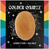 Wee Blue Coo Women's Golden Quartz Thumb Stone Healing Crystal Worry Stone Gift Amplify Intentions Healing Energy Stress Relief in Presentation Box
