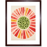 Artery8 Wall Art Print Abstract Watermelon Kitchen Artwork Bright Colourful Pastel Pigments Artwork Framed 9X7 Inch in Brown | Size: W7" x H9"