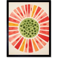 Artery8 Wall Art Print Abstract Watermelon Kitchen Artwork Bright Colourful Pastel Pigments Art Framed in Black | Size: W12" x H16"