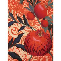 Artery8 Wall Art Print Pomegranate Tree Grove Red & Blue Artwork Floral Patterns Poster | Size: W18" x H24"