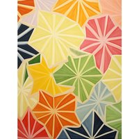 Artery8 Wall Art Print Colourful Slices of Star Fruit Bright Watercolour Painting Abstract Carambola Kitchen Artwork Poster | Size: W18" x H24"