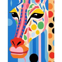 Artery8 Wall Art Print I Woke Up Like This Giraffe Henri Matisse Style Artwork Vibrant Abstract Portrait Poster | Size: W24" x H32"