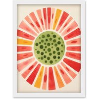Artery8 Wall Art Print Abstract Watermelon Kitchen Artwork Bright Colourful Pastel Pigments Artwork Framed A4 in White
