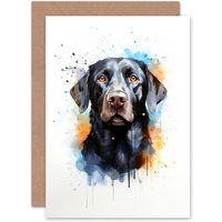 Artery8 Border Collie Lovers Gift Watercolour Pet Portrait Painting Artwork Greeting Card