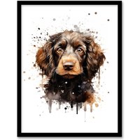 Artery8 Wall Art Print Cockapoo Lovers Gift Watercolour Pet Portrait Painting Artwork Art Framed | Size: A4