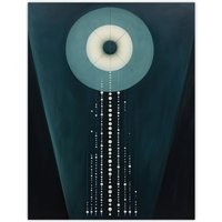 Wee Blue Coo Wall Art Print The Abstraction Of Teal Moonlight Pearls Blue Hilma af Klint Style Oil Painting Poster in Dark Blue | Size: W12" x H16"