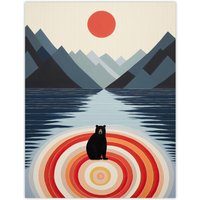 Wall Art Print Bear Lake Calm Room Fun Red Living Room W18" x H24"