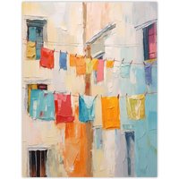 Wee Blue Coo Wall Art Print Every Day Is Laundry Day Multicoloured Living Room | Size: W18" x H24"