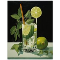 Wee Blue Coo Wall Art Print Virgin Mojito Cocktail Green Kitchen Living Room | Size: W18" x H24"