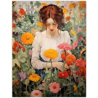 Wee Blue Coo Wall Art Print Wildflower Wander Autumnal Floral Multi Living Room | Size: W18" x H24"
