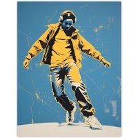 Wee Blue Coo Wall Art Print Dancing Through Life Yellow Blue Teen Living Room | Size: W24" x H32"