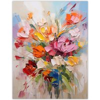 Wee Blue Coo Wall Art Print Wildflower Explosion Bright Floral Living Room | Size: W24" x H32"
