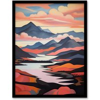 Wee Blue Coo Wall Art Print Cairngorms Loch Lee October Scotland Living Room Framed | Size: A4