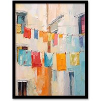 Wee Blue Coo Wall Art Print Every Day Is Laundry Day Multicoloured Living Room Framed | Size: A4