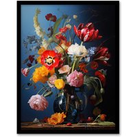 Wee Blue Coo Wall Art Print Bursting With Beauty Floral Bouquet Living Room Framed | Size: W12" x H16"