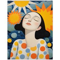 Wee Blue Coo Wall Art Print Sunworshipper Bright Surreal Yellow Blue Living Room | Size: W12" x H16"