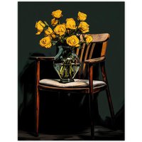 Wee Blue Coo Wall Art Print Yellow Roses Are My Favourite Still Life Living Room | Size: W12" x H16"
