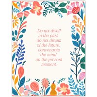 Artery8 Wall Art Print Concentrate on the Present Moment Buddhist Mindfulness Poster | Size: W24" x H32"