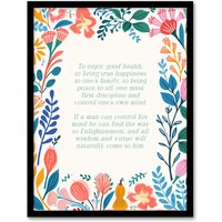 Artery8 Wall Art Print Find the Way to Enlightenment Buddhist Mindfulness Quote Framed Art | Size: W12" x H16"