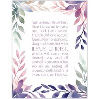 Artery8 Wall Art Print I am a Sinner Charles Spurgeon Quote Bible Verse Violet Poster in Purple | Size: W12" x H16"