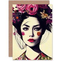 Artery8 Fancy Floral Feminine for Wife Her Birthday Thank You Greeting Card