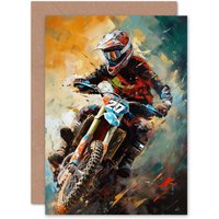Artery8 Motocross Fan Motorcycle Dirt Bike for Husband Him Dad Greeting Card