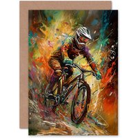 Artery8 Mountain Biker Biking Fan for Husband Him Dad Son Brother Greeting Card