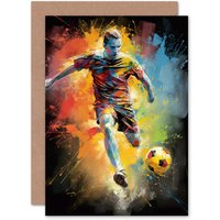 Artery8 Football Fan Soccer Striker for Husband Him Dad Son Brother Greeting Card