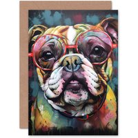 Artery8 Bifocal Bulldog for Husband Him Dad Son Brother Birthday Greeting Card