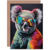Artery8 Cool Koala Bear for Wife Her Birthday Thank You Greeting Card & Envelope