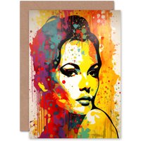Artery8 Female Retro Glam Happy for Wife Her Birthday Thank You Greeting Card