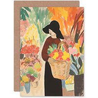 Artery8 At the Flower Market Danish Pastel Aesthetic Mothers Day Greeting Card