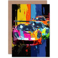 Artery8 Motorsport Sport Racing Cars Supercar Race for Him Dad Greeting Card