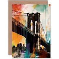 Artery8 Bright Brooklyn Bridge NYC for Him or Her Birthday Greeting Card