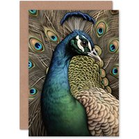 Artery8 The Curious Peacock for Wife Her Birthday Thank You Greeting Card
