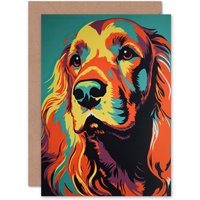 Artery8 Red Setter Dog Lover for Him or Her Birthday Thank You Greeting Card