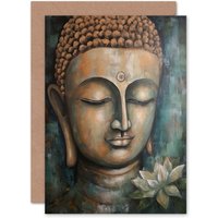 Artery8 Spiritual Meditation Buddha Lotus Flower Get Well Soon Greeting Card