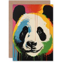 Artery8 Panda Bear Fun Kids for Child Children Kids Birthday Greeting Card