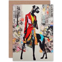 Artery8 Collage Dashing Doberman Dog for Wife Her Birthday Greeting Card