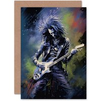 Artery8 Gothic Metal Rock Virtuoso Guitar Solo for Husband Him Dad Greeting Card