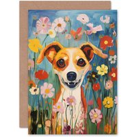 Artery8 Chihuahua Wildflower Dog Lover Flowers Birthday Thank You Greeting Card