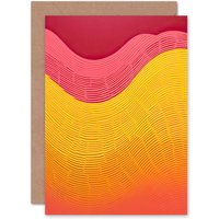 Artery8 Yellow to Pink Gradient Abstract for Him or Her Birthday Greeting Card