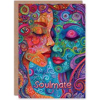 Artery8 Anniversary Card Soulmate LGBT Psychedelic Maximalist Art For Her Wife Partner