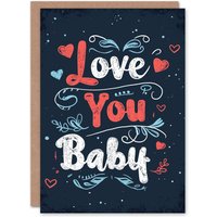 Artery8 Anniversary Card Love You Baby Flower Heart Design For Her Wife Partner