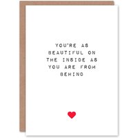 Artery8 Anniversary Card Adult Rude Saucy Beautiful Behind Bum For Her Wife Partner in White