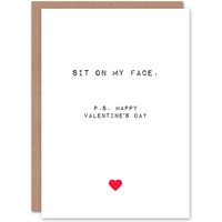 Artery8 Anniversary Card Adult Rude Saucy Sit on My Face For Her Wife Partner in White