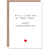 Artery8 Anniversary Card Adult Rude Saucy Fan of Your Fanny For Her Wife Partner in White